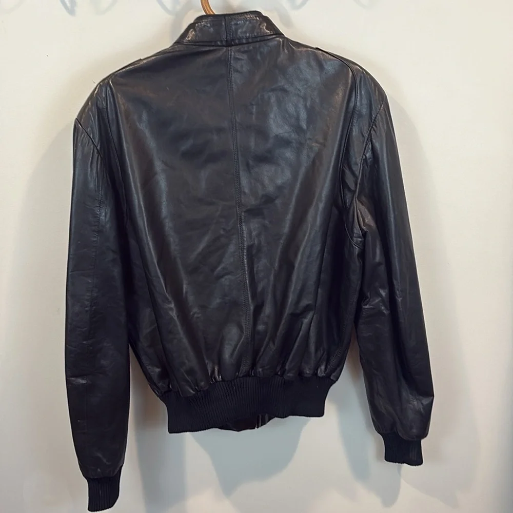 Vintage Members Only Soft Leather Motorcycle Bomber Jacket Size 44 Medium